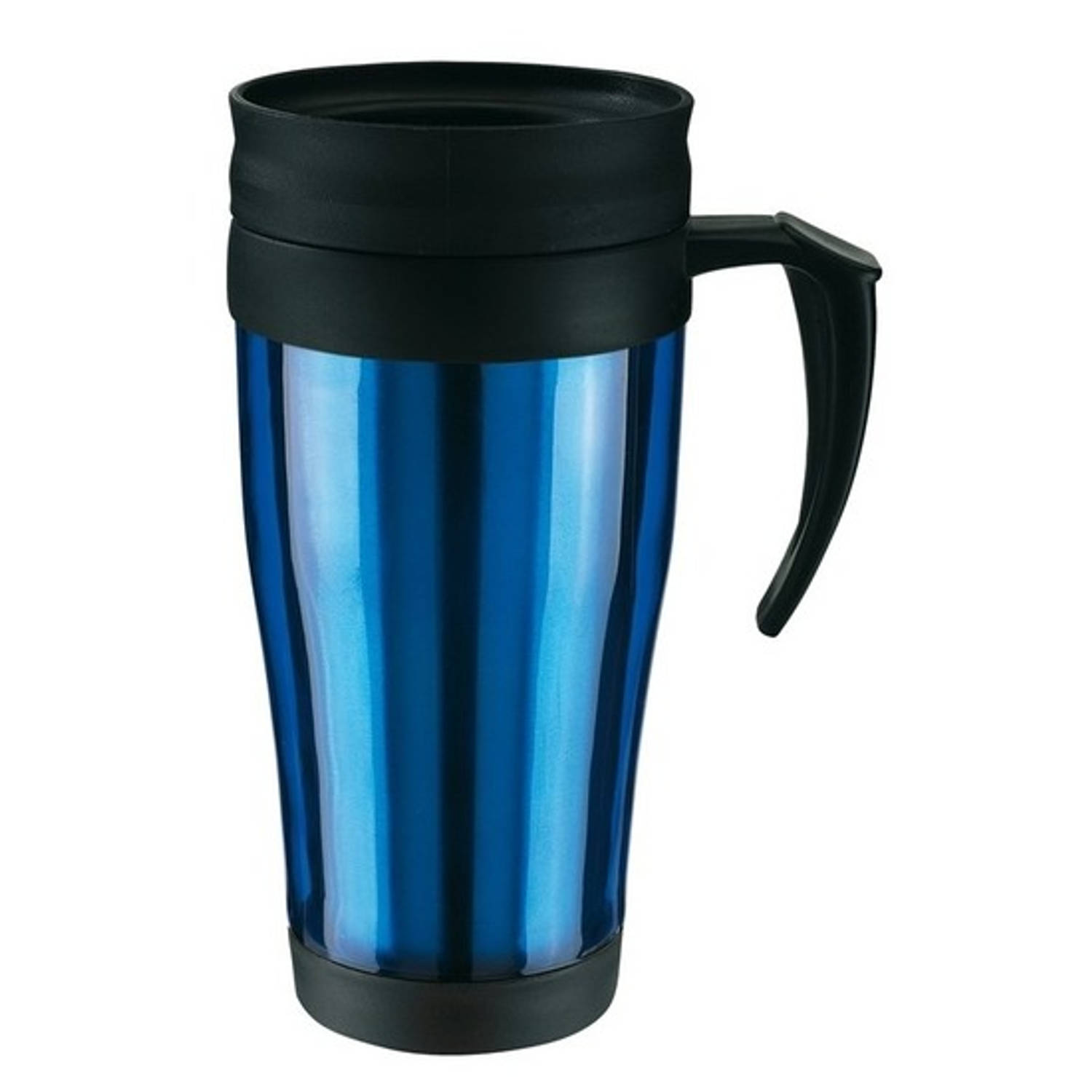 Thermosbeker-warmhoudbeker Blauw-zwart 400 Ml Thermo Koffie-thee Bekers Dubbelwandig Met Schroefdop
