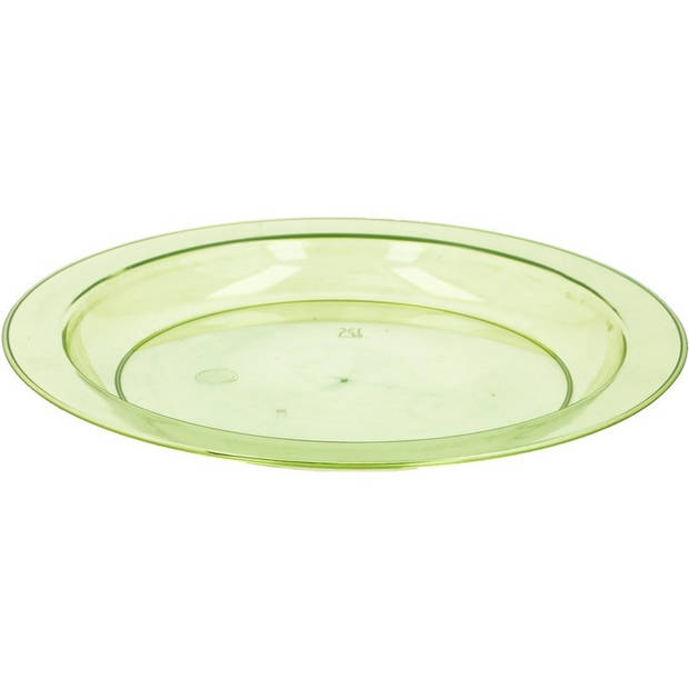 6x Bordje plastic groen 20 cm kunststof/plastic - Bordjes