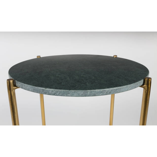 Housecraft Timpa Bijzettafel Marmer Rond 44x44 cm Groen/ Goud