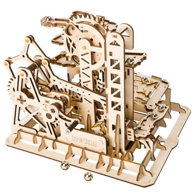 Robotime 3D-puzzel Knikkerbaan hout bruin 227-delig