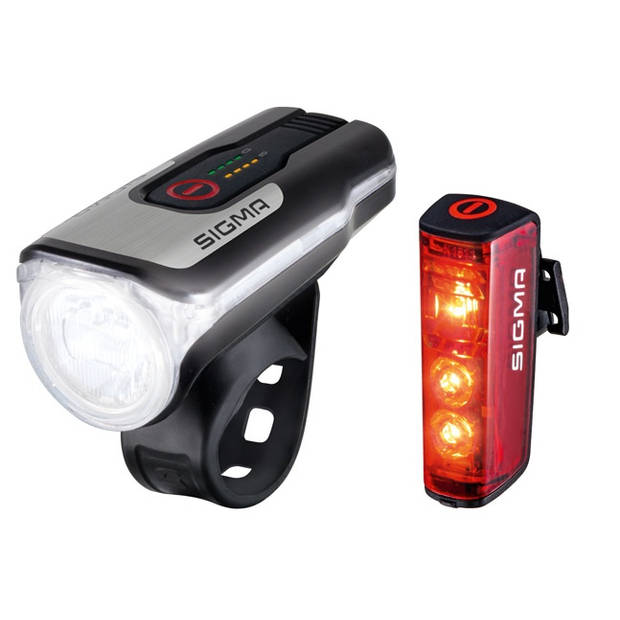 Sigma verlichtingsset Blaze & Aura 80 LED USB-oplaadbaar