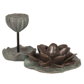 Clayre & Eef Groene Decoratie waxinelichthouder 26*17*14 cm 6PR2649