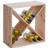 Houten wijnflessen rek/wijnrek vierkant voor 4 vakken 52 x 25 x 52 cm - Wijnrekken
