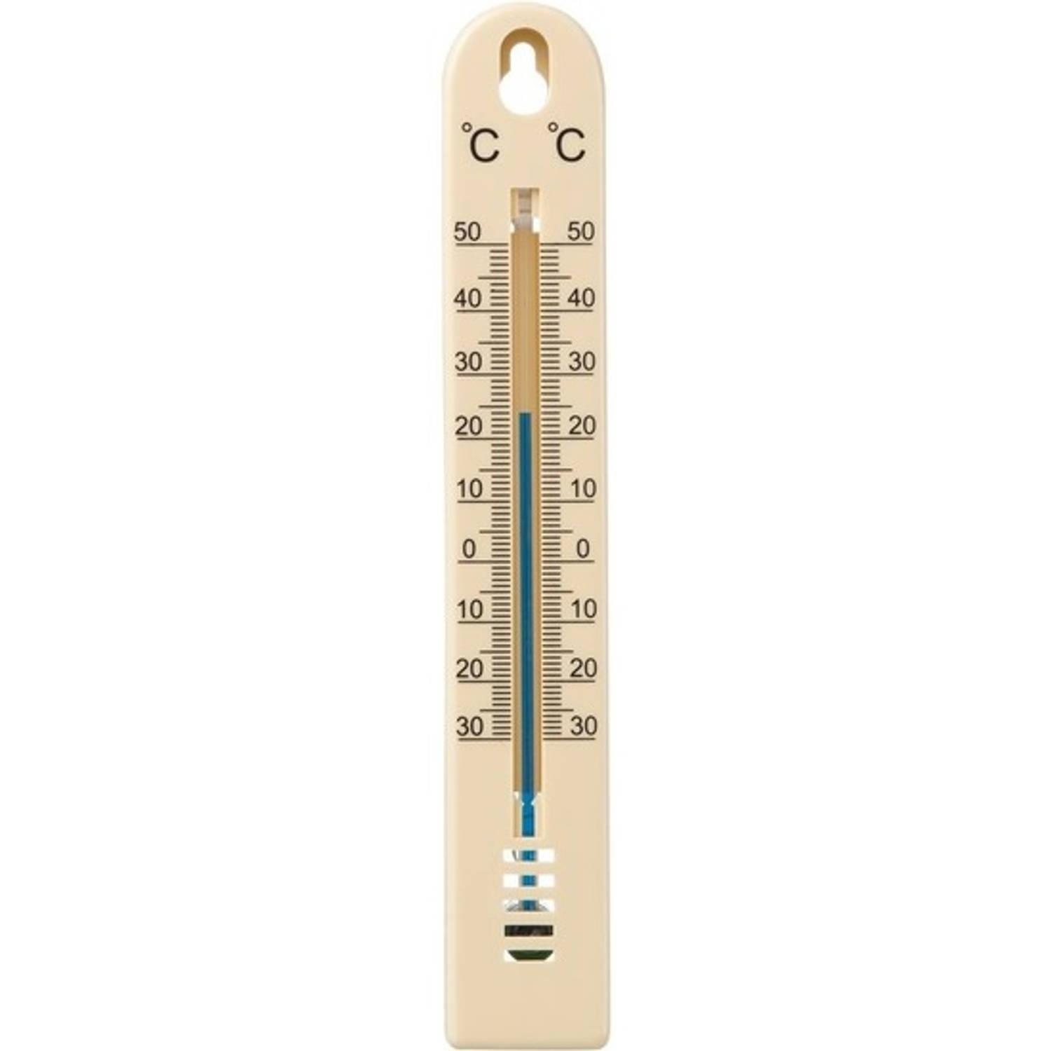 matig Port hoe vaak Binnen/buiten thermometer beige kunststof 3 x 17 cm - Buitenthermometers |  Blokker