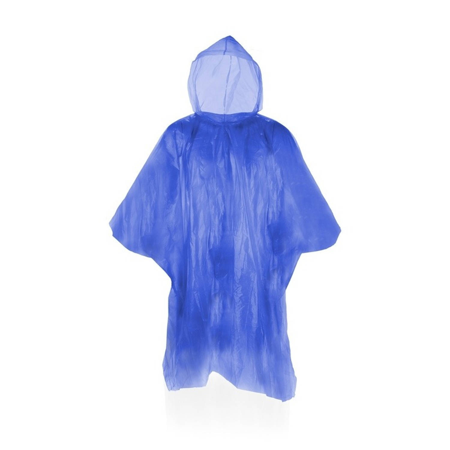 10x Voordelige wegwerp regenponcho voor volwassenen - Blauw