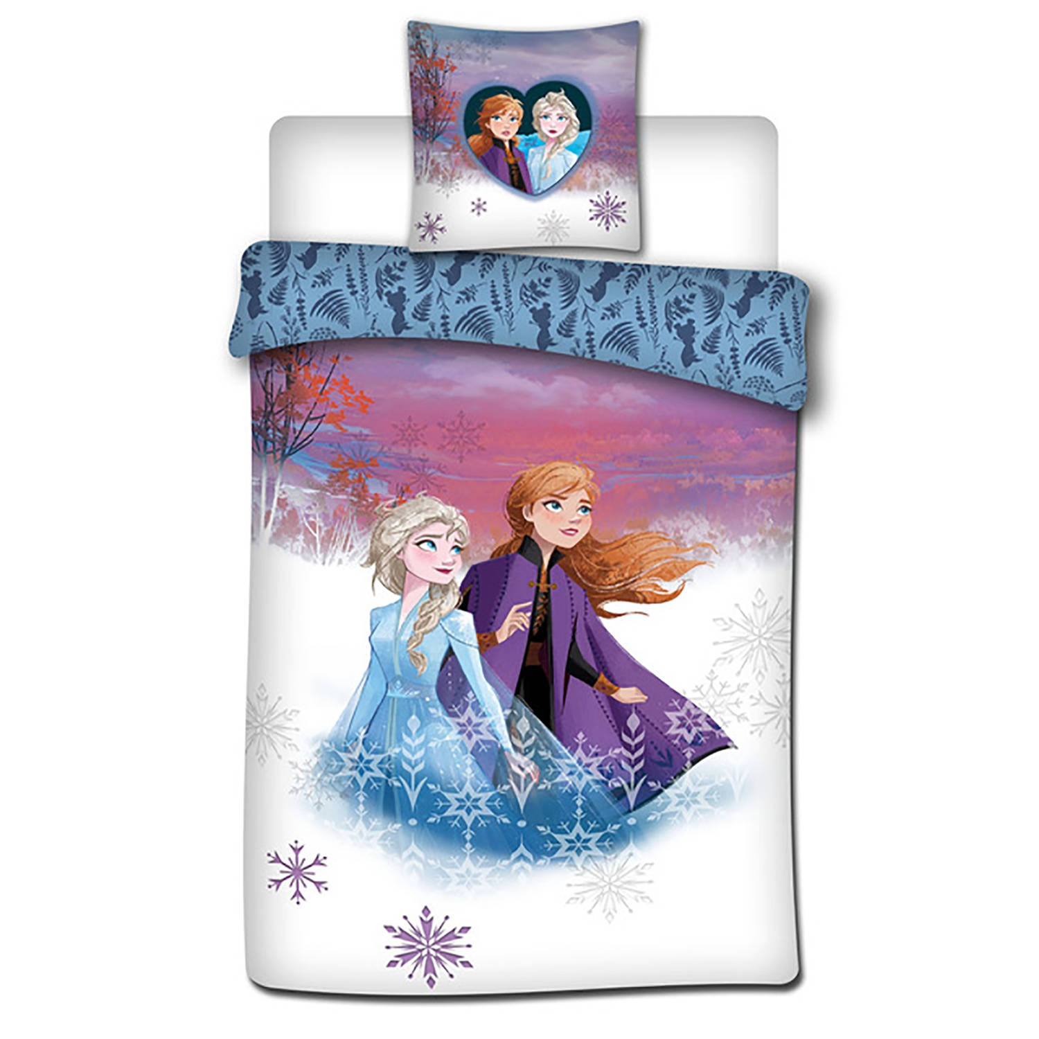 Disney Frozen 2 dekbedovertrek 140 x 200 cm wit