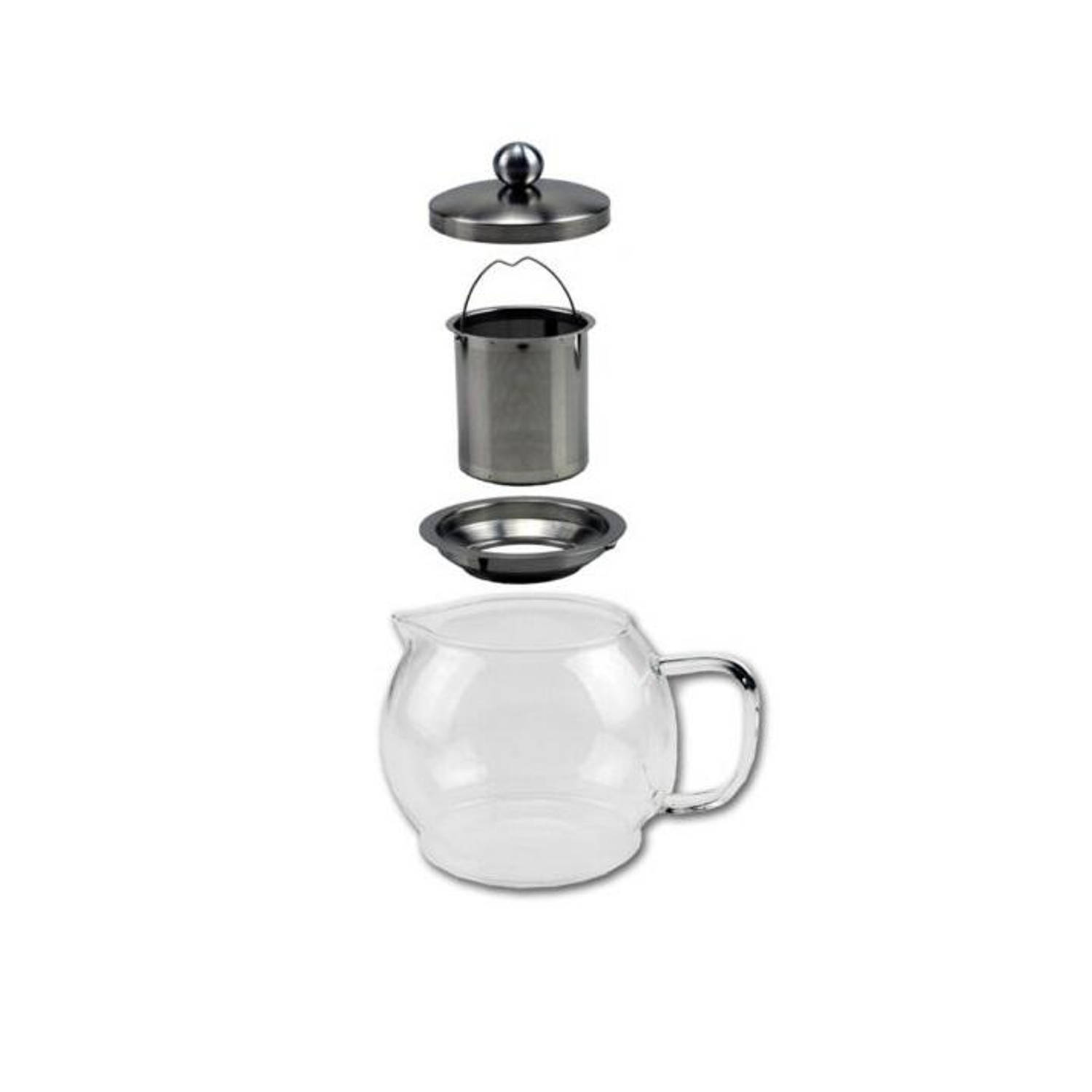 Whirlpool Zich voorstellen regiment Theekan van glas met filter voor 1.2 liter | Blokker