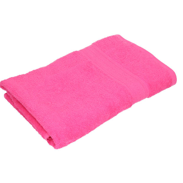 Badkamer/douche handdoeken fuchsia roze 70 x 140 cm - Badhanddoek