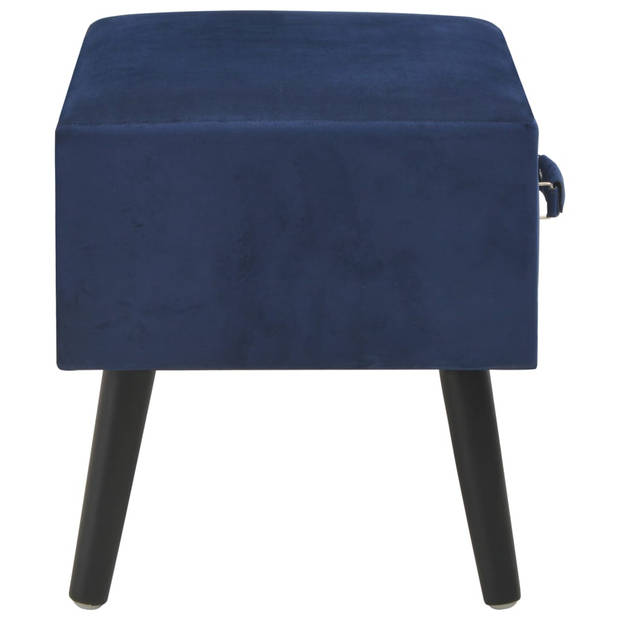 vidaXL Nachtkastjes 2 st 40x35x40 cm fluweel blauw