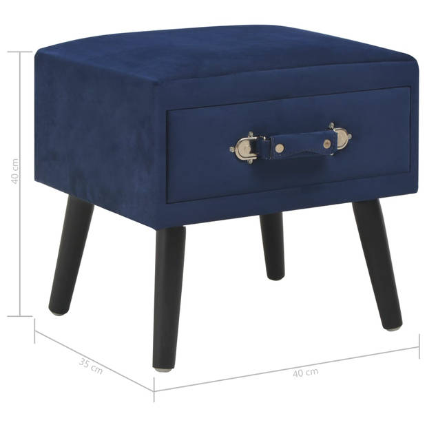 vidaXL Nachtkastjes 2 st 40x35x40 cm fluweel blauw