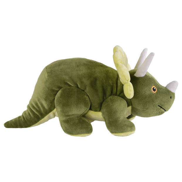 Warmies Warmte/magnetron opwarm knuffel - Dinosaurus/Triceratops - groen - 35 cm - pittenzak - Opwarmknuffels