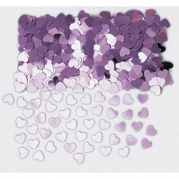 Amscan confetti kleine hartjes roze 14 gram