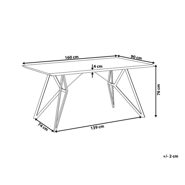 Beliani BUSCOT - Eettafel-Grijs-MDF