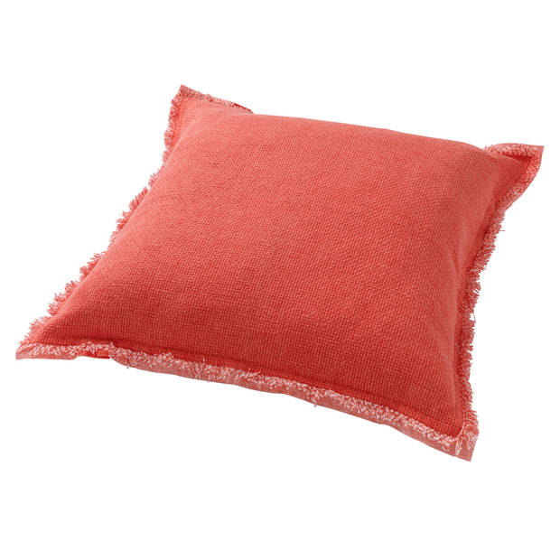 Dutch Decor - BURTO - Sierkussen 45x45 cm - gewassen katoen - Coral - roze