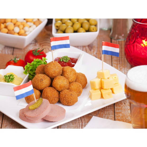 Depa Cocktailprikkers - vlag Nederland - 50x stuks - 7 cm - Cocktailprikkers
