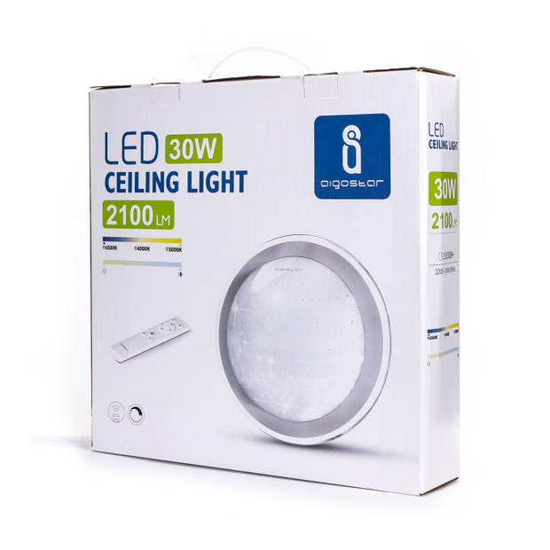 Aigostar LED Plafondlamp met afstandsbediening - ceiling lamp - warm tot koelwit licht - 60W - Ø 527 mm