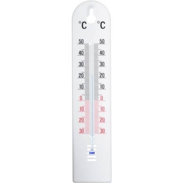 Binnen/buiten thermometer wit kunststof 5 x 20 cm - Buitenthermometers
