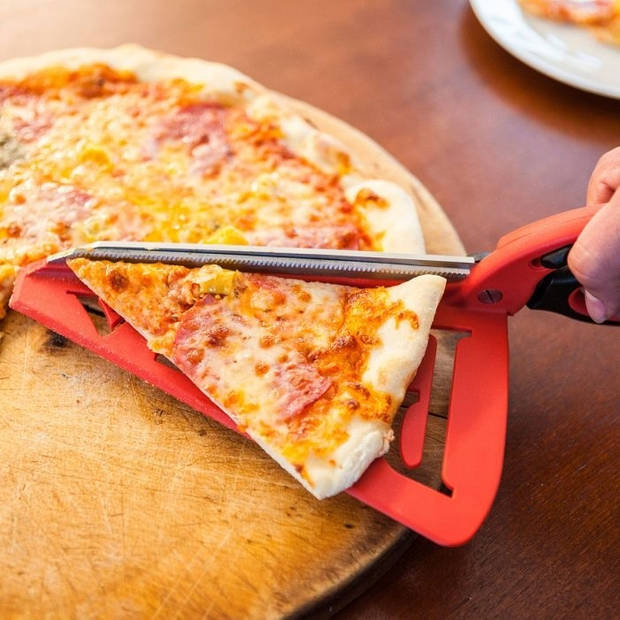 Pizzaschaar / pizzaknipper / pizzames / pizzasnijder - 33x12 cm - rood