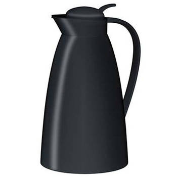Thermoskan/isoleerkan zwart 1 liter - Koffiekannen/theekannen/isoleerkannen/thermoskannen - Koffie/thee meenemen