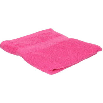 Badkamer/douche handdoeken fuchsia roze 50 x 100 cm - Badhanddoek