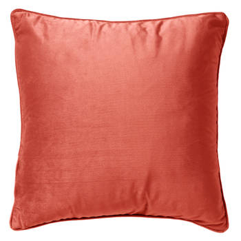 Dutch Decor - FINN - Kussenhoes 60x60 cm - velvet - effen kleur - Coral - koraalroze