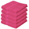 5x Badkamer/douche handdoeken fuchsia roze 50 x 90 cm - Badhanddoek