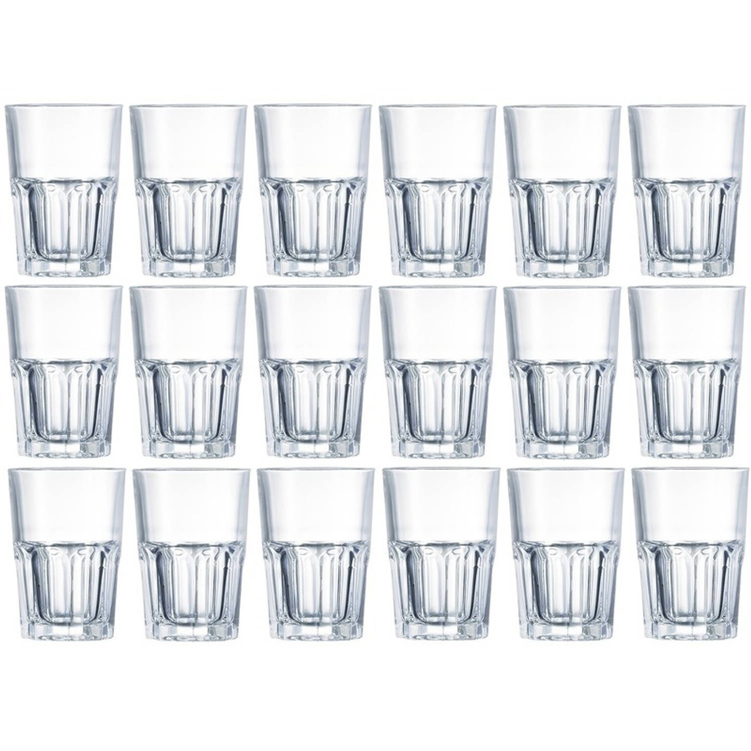 18x Sap glazen transparant 400 ml - Drinkglazen