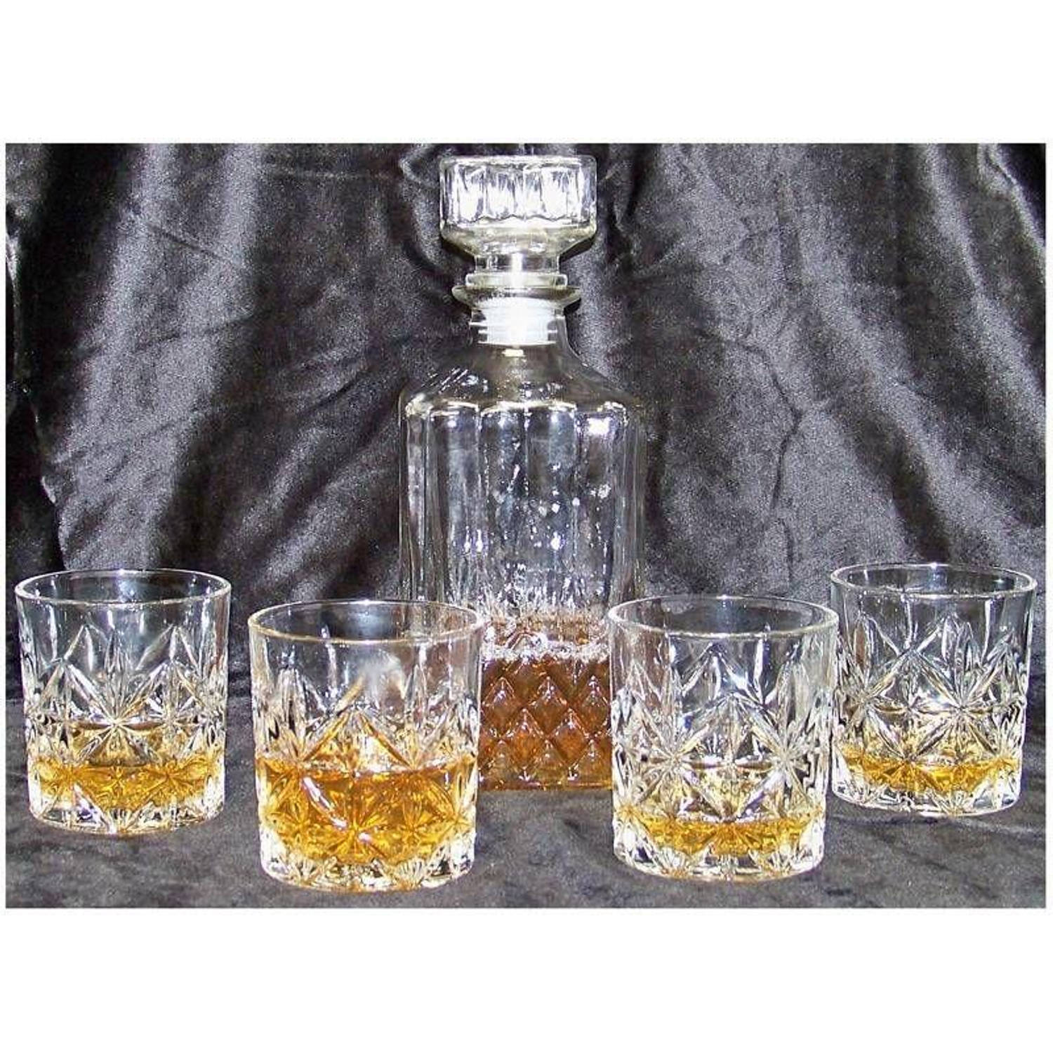 Kelder vlam hybride Whisky Karaf - 4 Glazen - Set | Blokker