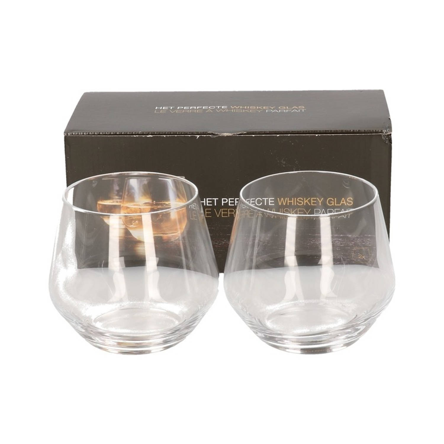 2x Whisky glazen transparant 360 ml - Whisky glas 2 stuks