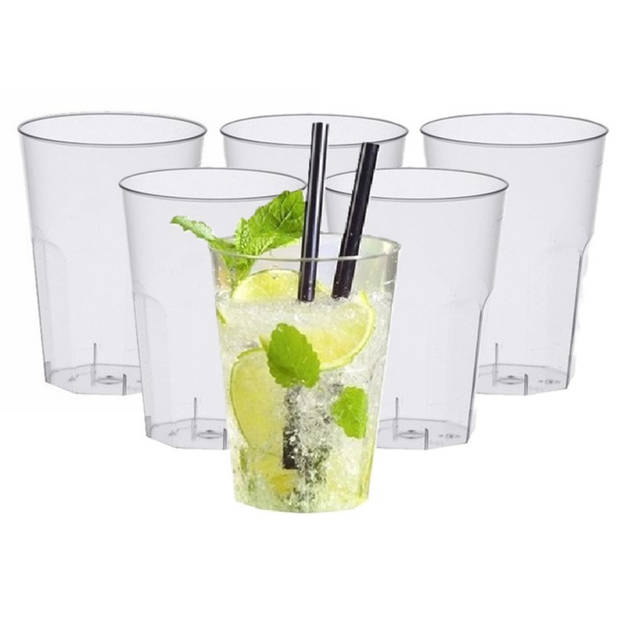 Papstar Hard plastic frisdrank/water glazen - 20x - 300 ml - herbruikbare glazen - Feestbekertjes