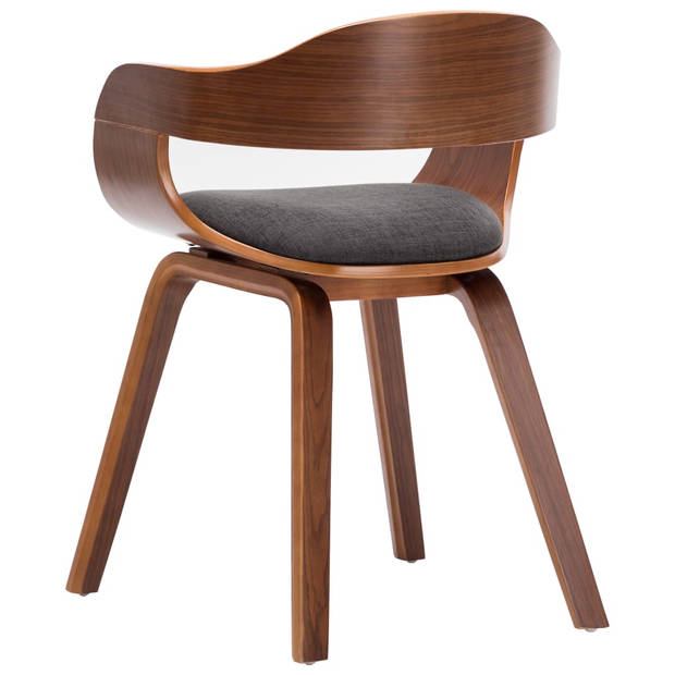 The Living Store Eetkamerstoelen - Set van 4 - Donkergrijs - Houten Frame - 49x51x70cm