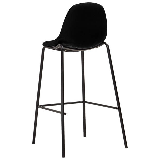 The Living Store Barstoelenset - zwart - 51 x 49 x 99 cm - duurzame stof - gepoedercoat frame