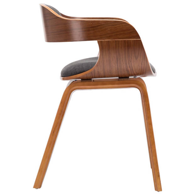 The Living Store Eetkamerstoelen - Set van 4 - Donkergrijs - Houten Frame - 49x51x70cm