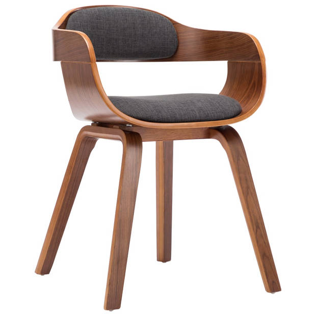 The Living Store Eetkamerstoelen - Set van 4 - Donkergrijs - Houten Frame - 49x51x70cm