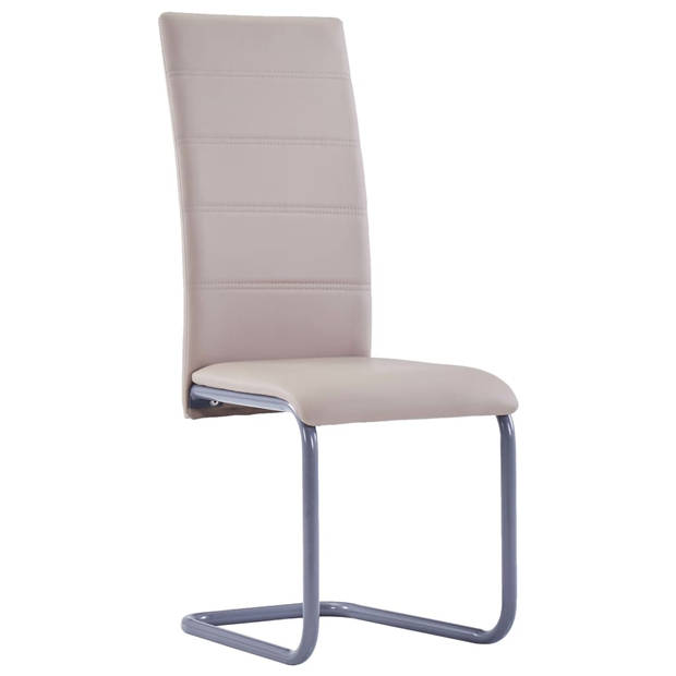 The Living Store Zwevende Eetkamerstoelen - Cappuccino - 41 x 52.5 x 102.5 cm - Kunstleren bekleding