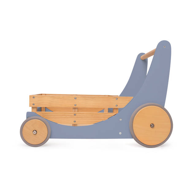 Kinderfeets 2-in-1 houten opbergkar & loopwagen - Slate Blue