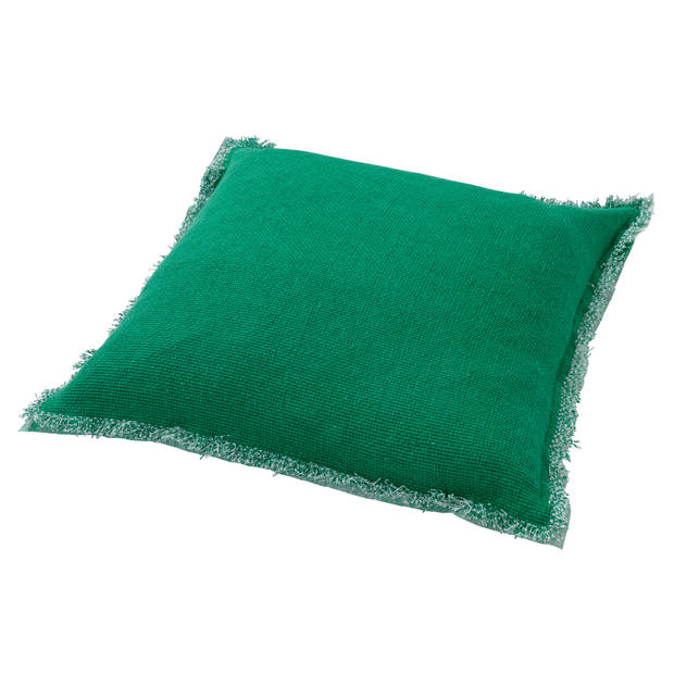 Dutch Decor - BURTO - Kussenhoes 45x45 cm - gewassen katoen - Emerald - groen