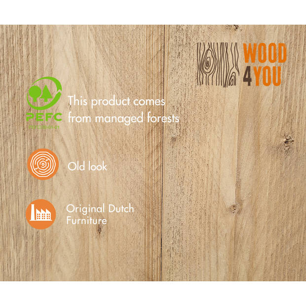 Wood4you - Hoekbureau - Vancouver - Industrial wood - 190/140 190/140 Hout - Werkbureau
