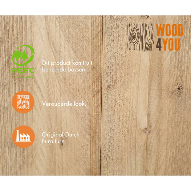 Wood4you - Tuinbank - Zaandam 180cm steigerhout met kussens Bouwpakket