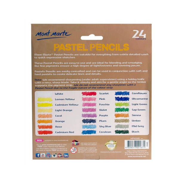 Mont Marte® pastel potloden 24 kleuren