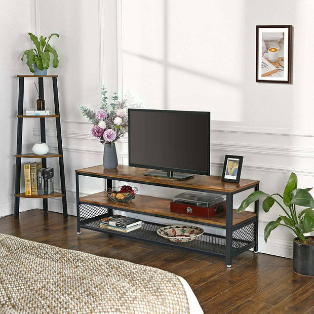 Tv meubel industrieel - xxl geschikt voor 60inch tv - 140x40x52 B