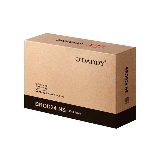 O'DADDY® Nachtkastjes set van 2 - verstelbare gaasplanken - 40x40x50 - bruin
