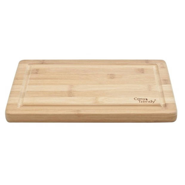 Snijplank bamboe hout rechthoek 29 cm - Snijplanken voor groente, fruit, vlees en vis - Keuken/kookbenodigdheden