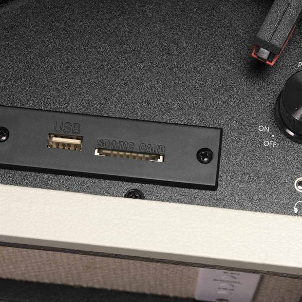 Denver VPL150 Staande Retro Platenspeler Bluetooth USB Grijs