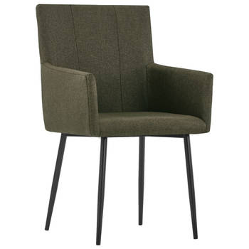 The Living Store Eetkamerstoelen - Set van 6 - Bruin - 52 x 59.5 x 93 cm - Stoffen bekleding