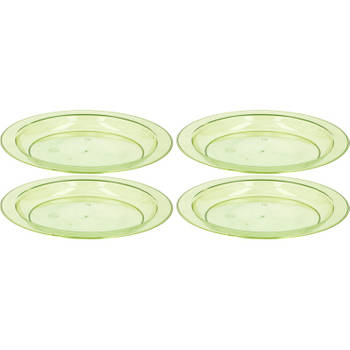 4x Bordje plastic groen 20 cm kunststof/plastic - Bordjes