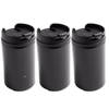 3x Isoleerbekers RVS metallic zwart 300 ml - Thermosbeker