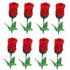 8x Super voordelige rode rozen 28 cm Valentijnsdag - Kunstbloemen