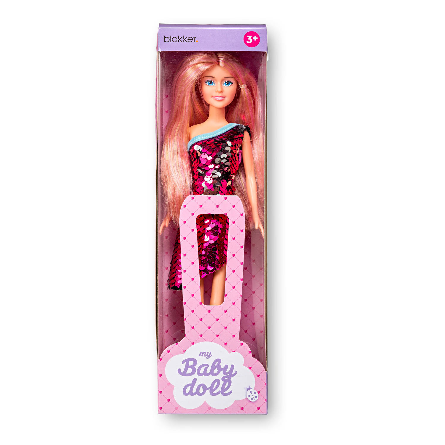 virtueel bedenken isolatie Blokker pop met pailletten jurk en roze haar | Blokker