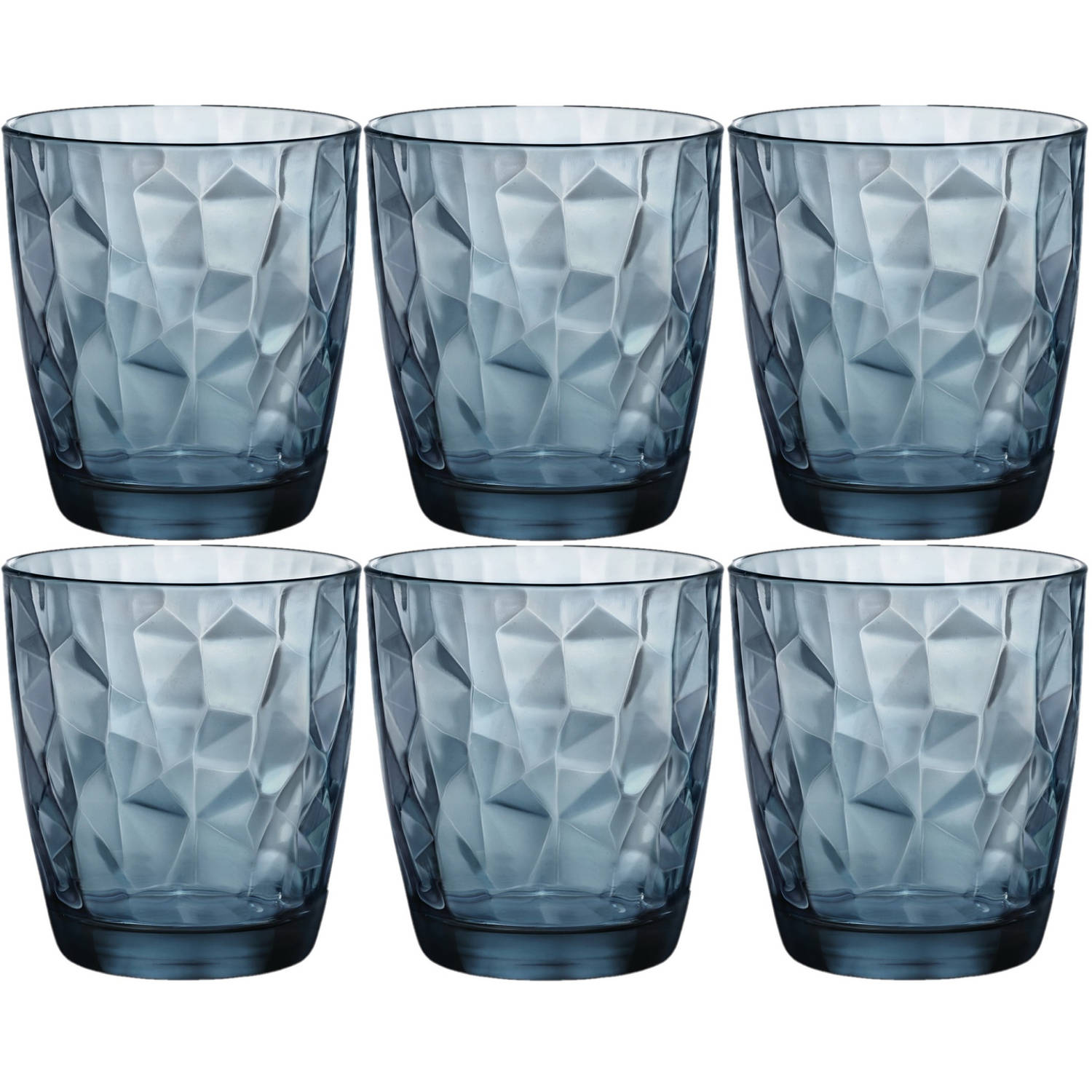 Set van 6x stuks tumbler waterglazen/drinkglazen blauw 300 ml - Drinkglazen